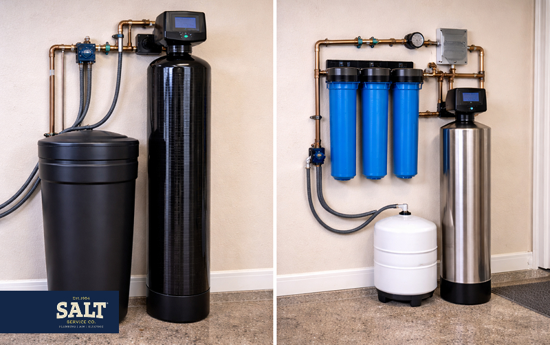 Whole-home water softener and filtration systems installed by SALT Service Co.